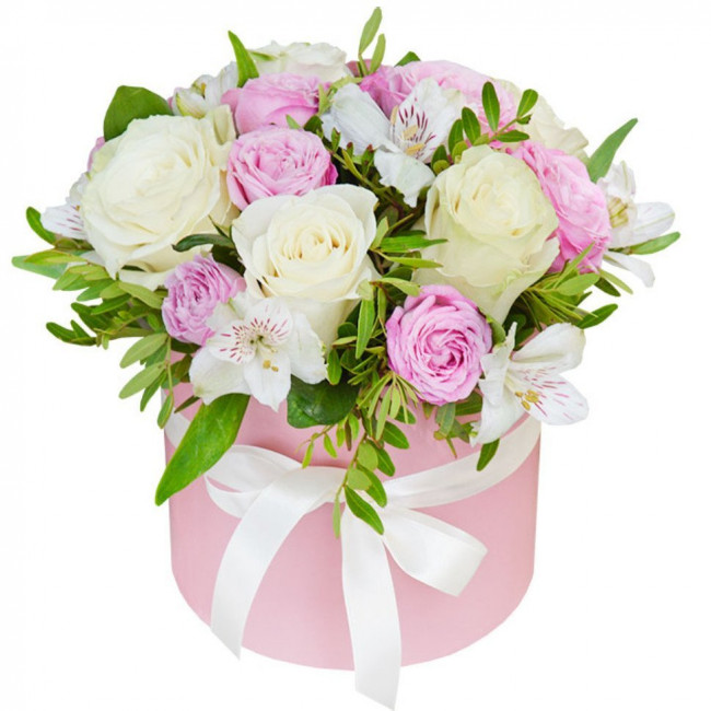 Букет цветов "Шляпная коробка Жюли"